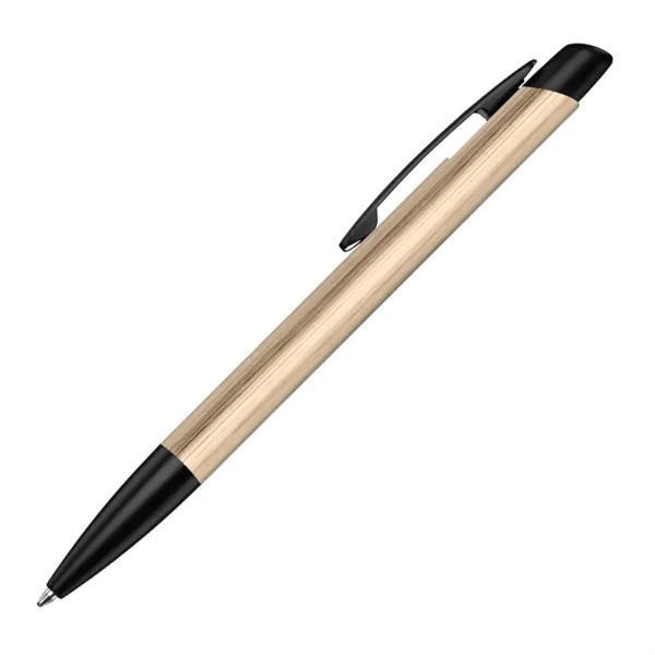 Brushed aluminum ballpoint pen with black trim.... from ASI 84592 St Regis Group