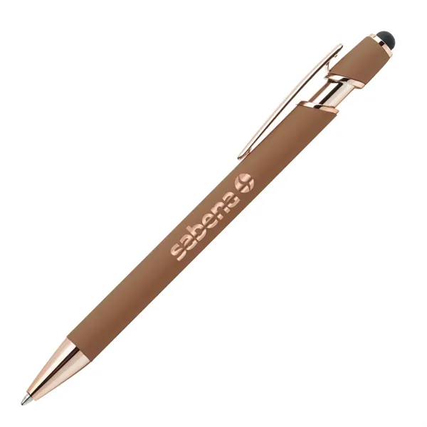 Anton Aluminum Ink Pen features rose gold accents, a satin metal... from ASI 84592 St Regis Group