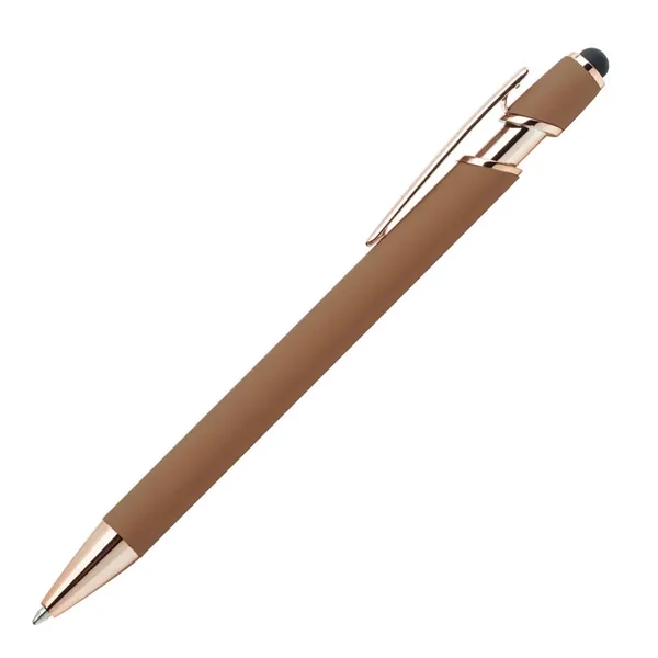 Anton Aluminum Ink Pen features rose gold accents, a satin metal... from ASI 84592 St Regis Group