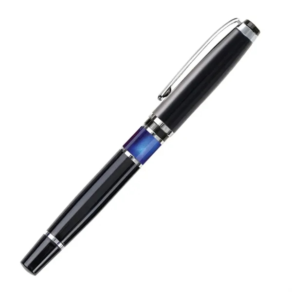 Metal rollerball  pen witrh chrome trim and marble accent... from ASI 84592 St Regis Group