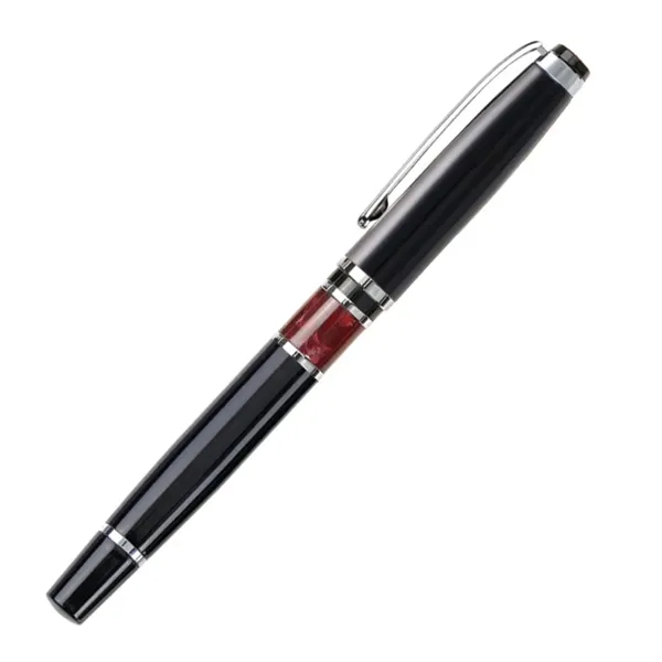 Metal rollerball  pen witrh chrome trim and marble accent... from ASI 84592 St Regis Group