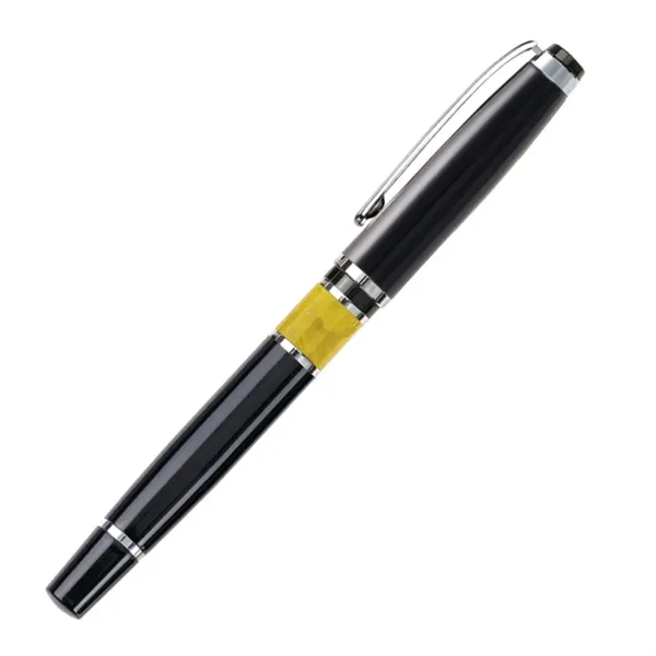 Metal rollerball  pen witrh chrome trim and marble accent... from ASI 84592 St Regis Group