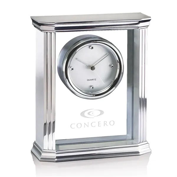 Modern mantle clock with a combination of chrome and glass.... from ASI 84592 St Regis Group