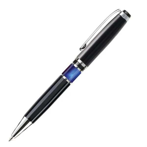 Metal twist-action ballpoint pen with chrome trim and marble accent... from ASI 84592 St Regis Group