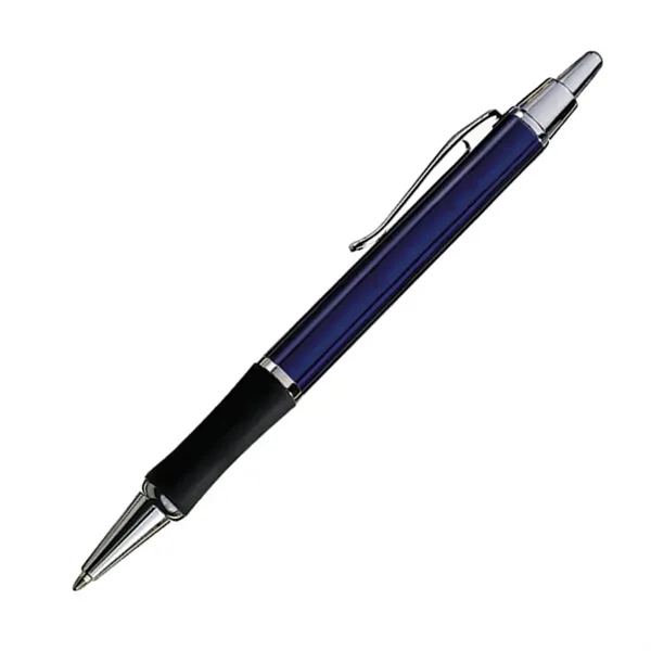 Metal click-action ballpoint pen with gold trim and real rubber grip... from ASI 84592 St Regis Group