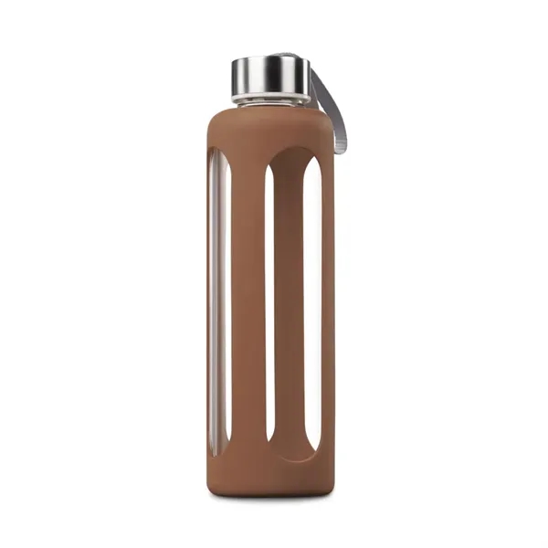 Single wall glass water bottle with protective silicone sleeve... from ASI 84592 St Regis Group
