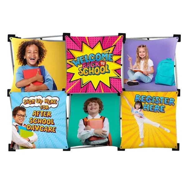 Kit that includes a 6-quad horizontal frame, three A panels, one... from ASI 87188 Showdown Displays