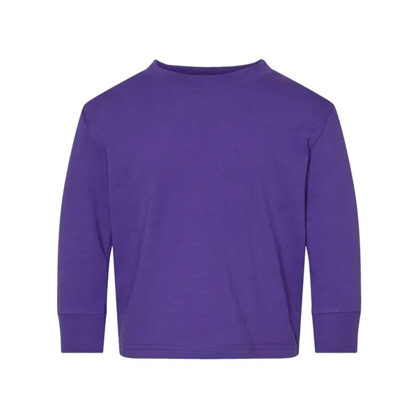 Long sleeve cotton jersey tee for toddlers with rib crew neck... from ASI 84358 S&S Activewear