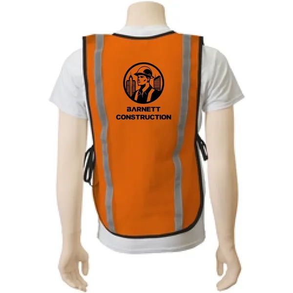 Striped mesh safety vest with black binding, two 1" reflective stripes,... from ASI 31260 AdCapitol