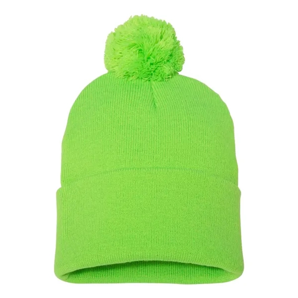 Knit cap with pom-pom on top, blank.... from ASI 84358 S&S Activewear