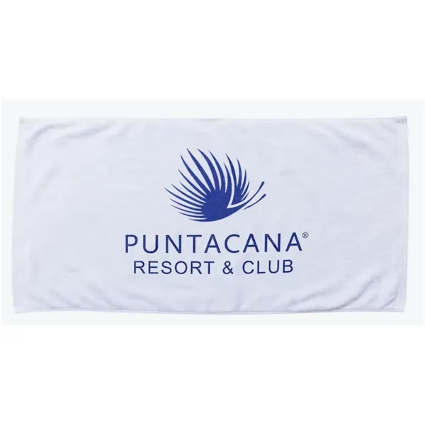 28" x 58" terry velour beach towel with a classic white... from ASI 31260 AdCapitol