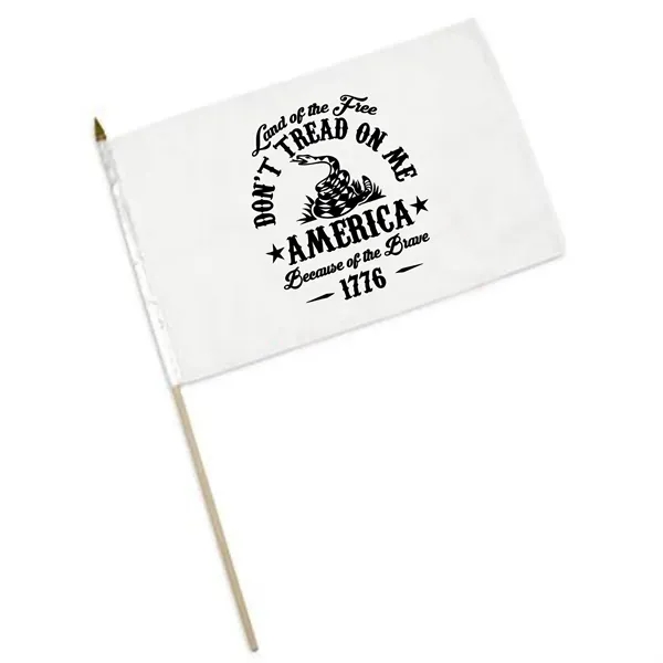 Photo color printed flag with purl stitched edge and plastic gold... from ASI 31260 AdCapitol