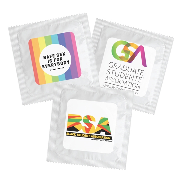 Individual condom that comes in white plastic packaging with a full-color,... from ASI 57655 STOPNGO Line / STOPNGO LINE™