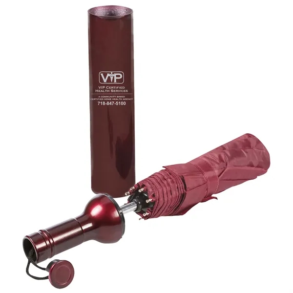 Twist open wine bottle umbrella. Bottle is 2"D x 12 /18"H.... from ASI 46755 Cosmo Promos