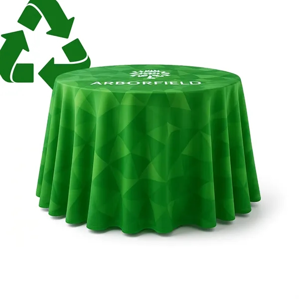 100% Recycled 70" Round Table Throw, Full Dye Sublimation, Washable, Dryable... from ASI 94105 Visual Textile Resource