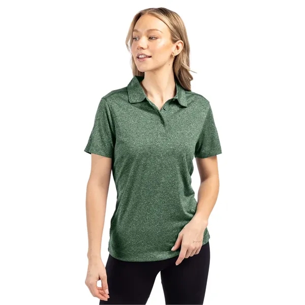Women's polo with short sleeves, three-button placket, self-fabric neck trim, and... from ASI 47965 Cutter & Buck