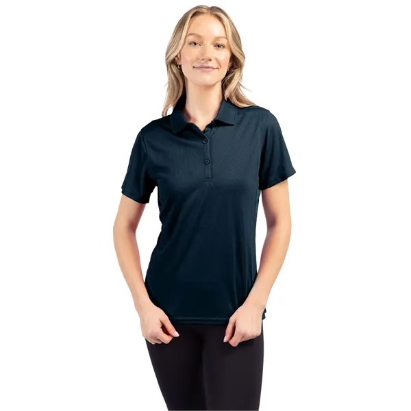 Women's polo with short sleeves, moisture-wicking performance, 3-button placket, and rib-knit... from ASI 47965 Cutter & Buck