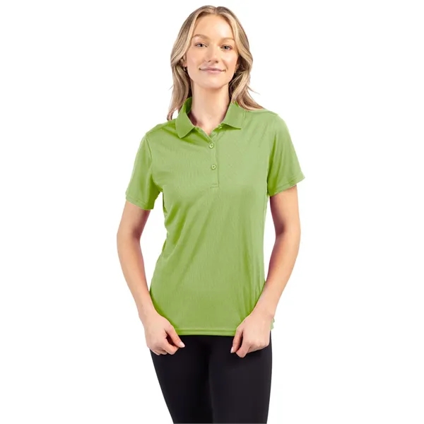 Women's polo with short sleeves, moisture-wicking performance, 3-button placket, and rib-knit... from ASI 47965 Cutter & Buck