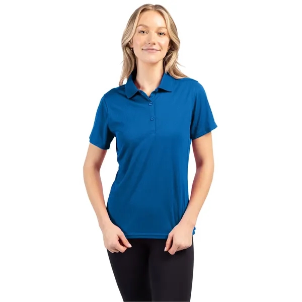 Women's polo with short sleeves, moisture-wicking performance, 3-button placket, and rib-knit... from ASI 47965 Cutter & Buck