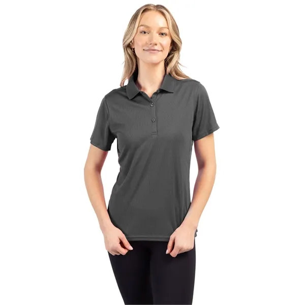 Women's polo with short sleeves, moisture-wicking performance, 3-button placket, and rib-knit... from ASI 47965 Cutter & Buck