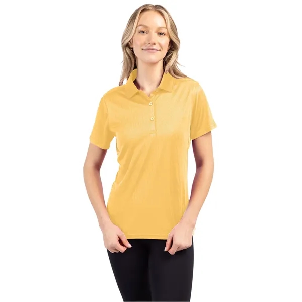Women's polo with short sleeves, moisture-wicking performance, 3-button placket, and rib-knit... from ASI 47965 Cutter & Buck