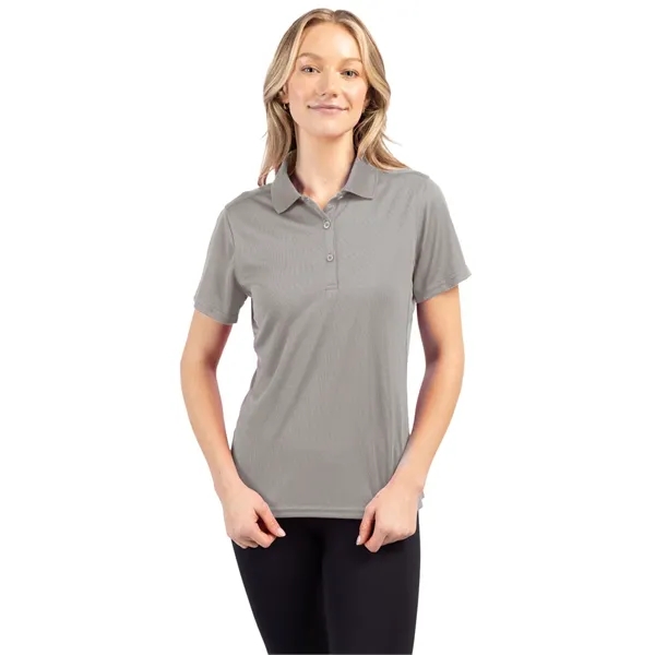 Women's polo with short sleeves, moisture-wicking performance, 3-button placket, and rib-knit... from ASI 47965 Cutter & Buck