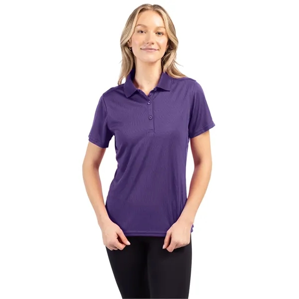Women's polo with short sleeves, moisture-wicking performance, 3-button placket, and rib-knit... from ASI 47965 Cutter & Buck