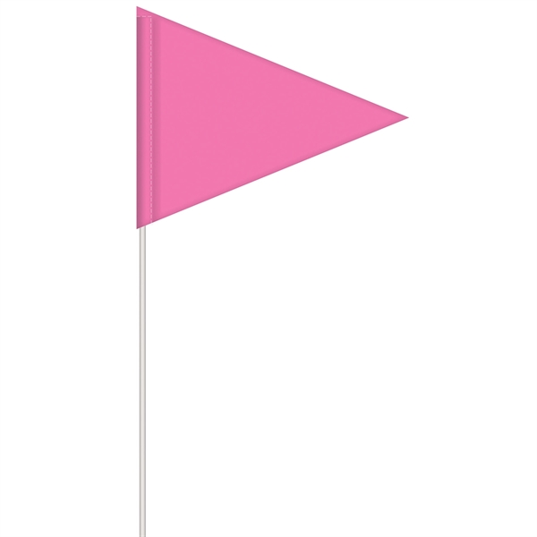 Solid color vinyl pennant shaped field flag attached to 6' white... from ASI 80228 Quinn