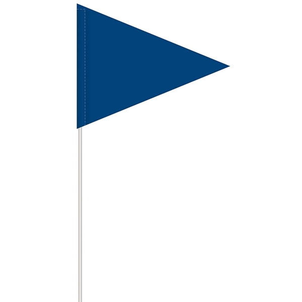 Solid color vinyl pennant shaped field flag attached to 6' white... from ASI 80228 Quinn