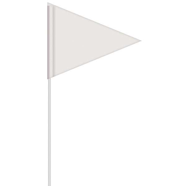 Solid color vinyl pennant shaped field flag attached to 6' white... from ASI 80228 Quinn