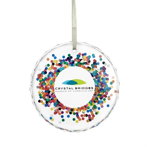 Faceted glass round holiday ornament with string.... from ASI 52263 EMT