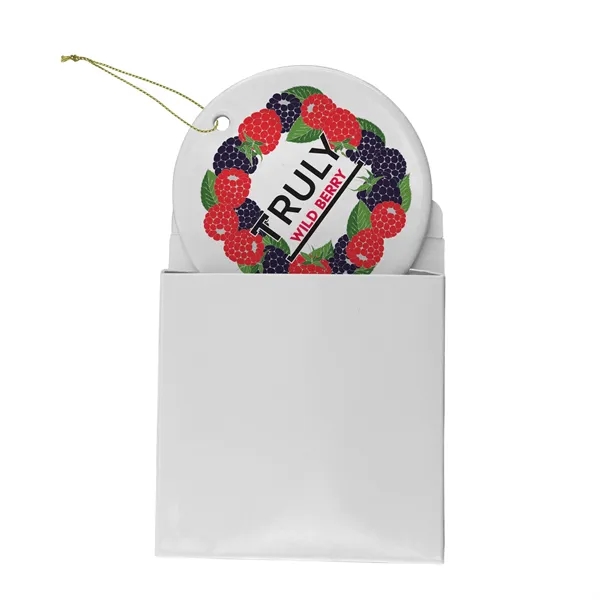 Round ceramic holiday ornament with string.... from ASI 52263 EMT