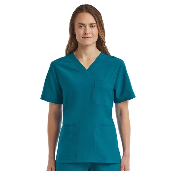 ScrubJoy Fit-4-All - Unisex Three-Pocket V-Neck Scrub Top... from ASI 86018 Scrub Authority / Uniform Stores