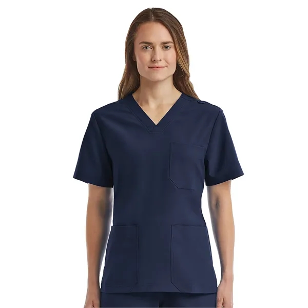 ScrubJoy Fit-4-All - Unisex Three-Pocket V-Neck Scrub Top... from ASI 86018 Scrub Authority / Uniform Stores