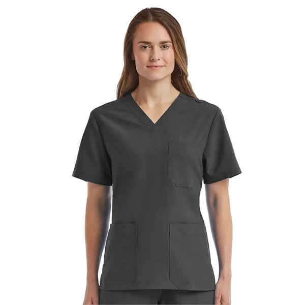 ScrubJoy Fit-4-All - Unisex Three-Pocket V-Neck Scrub Top... from ASI 86018 Scrub Authority / Uniform Stores