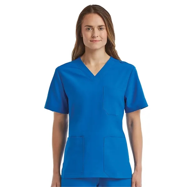 ScrubJoy Fit-4-All - Unisex Three-Pocket V-Neck Scrub Top... from ASI 86018 Scrub Authority / Uniform Stores