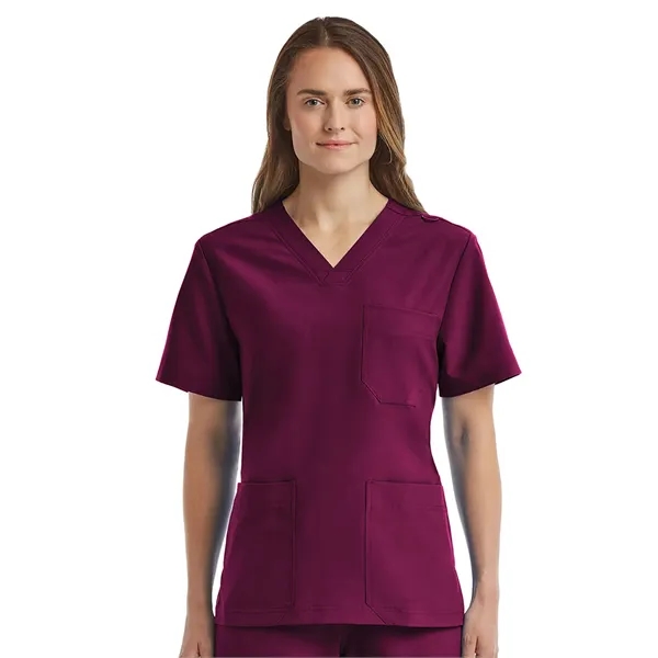 ScrubJoy Fit-4-All - Unisex Three-Pocket V-Neck Scrub Top... from ASI 86018 Scrub Authority / Uniform Stores