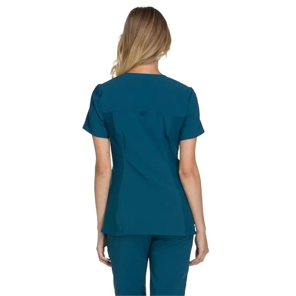 Cherokee iFlex Women's V-Neck Knit Panel Top... from ASI 86018 Scrub Authority / Uniform Stores