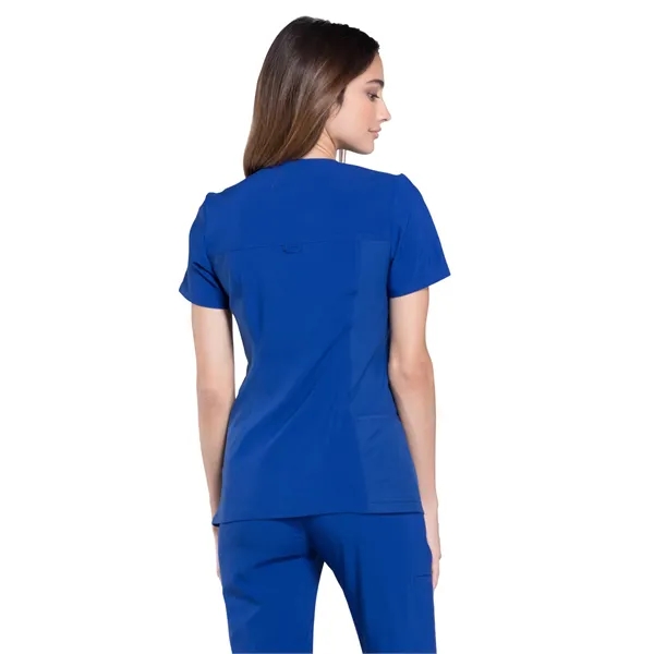 Cherokee iFlex Women's V-Neck Knit Panel Top... from ASI 86018 Scrub Authority / Uniform Stores