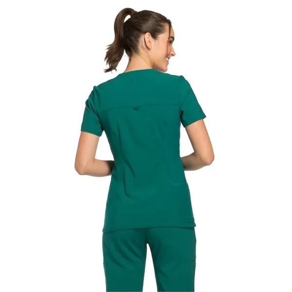 Cherokee iFlex Women's V-Neck Knit Panel Top... from ASI 86018 Scrub Authority / Uniform Stores