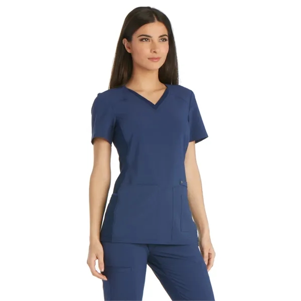 Cherokee iFlex Women's V-Neck Knit Panel Top... from ASI 86018 Scrub Authority / Uniform Stores