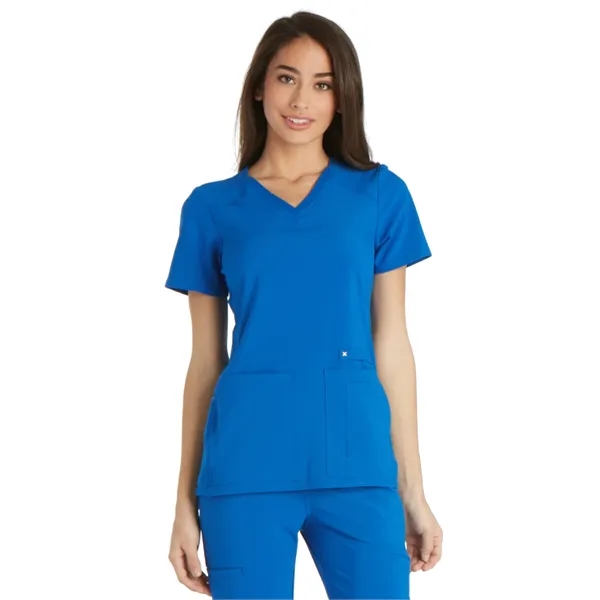 Cherokee iFlex Women's V-Neck Knit Panel Top... from ASI 86018 Scrub Authority / Uniform Stores