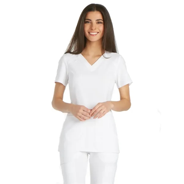 Cherokee iFlex Women's V-Neck Knit Panel Top... from ASI 86018 Scrub Authority / Uniform Stores