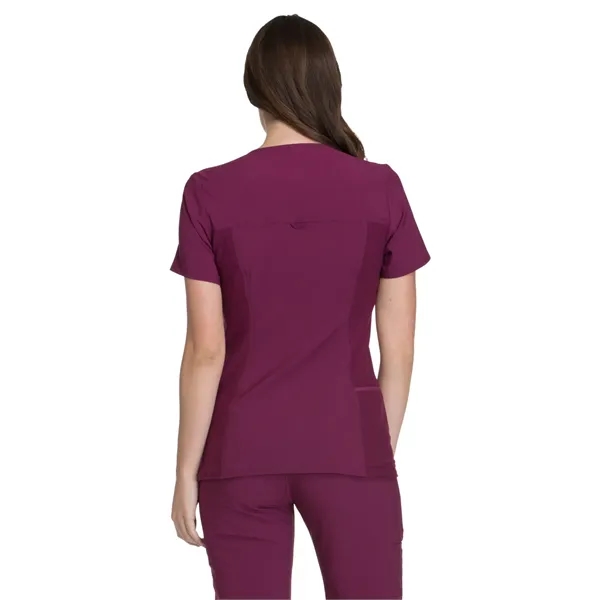 Cherokee iFlex Women's V-Neck Knit Panel Top... from ASI 86018 Scrub Authority / Uniform Stores