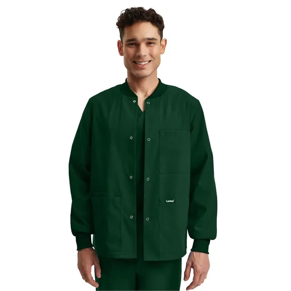 Landau - Essentials - Unisex Snap Front Warm-Up Scrub Jacket... from ASI 86018 Scrub Authority / Uniform Stores
