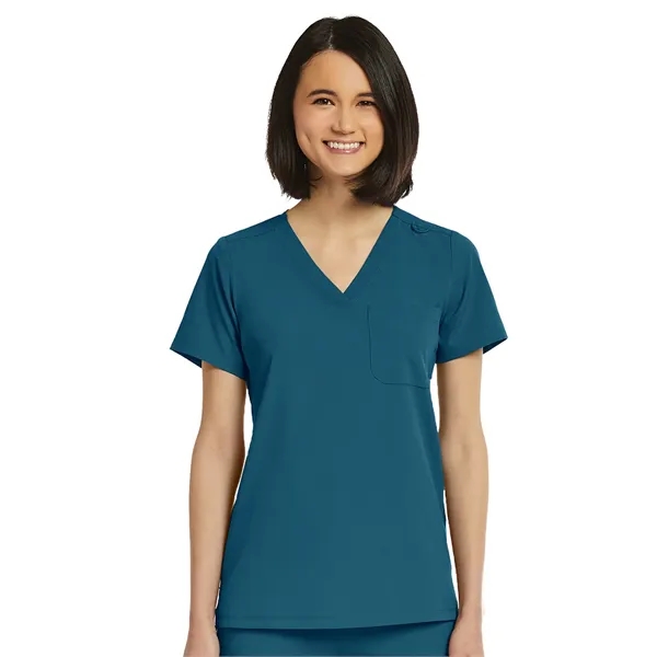 ScrubJoy Originals - Women's Fitted One-Pocket V-Neck Scr...... from ASI 86018 Scrub Authority
