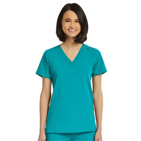 ScrubJoy Originals - Women's Fitted One-Pocket V-Neck Scr...... from ASI 86018 Scrub Authority