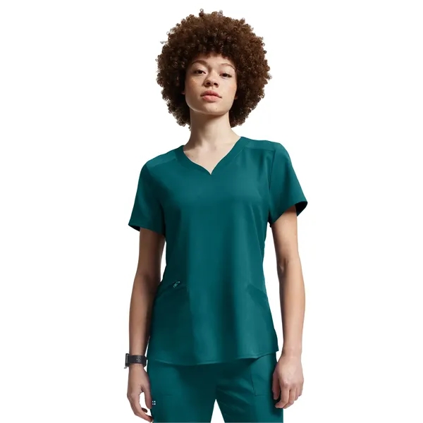 White Cross - VIBE - Women's Curved V-Neckline Scrub Top... from ASI 86018 Scrub Authority / Uniform Stores