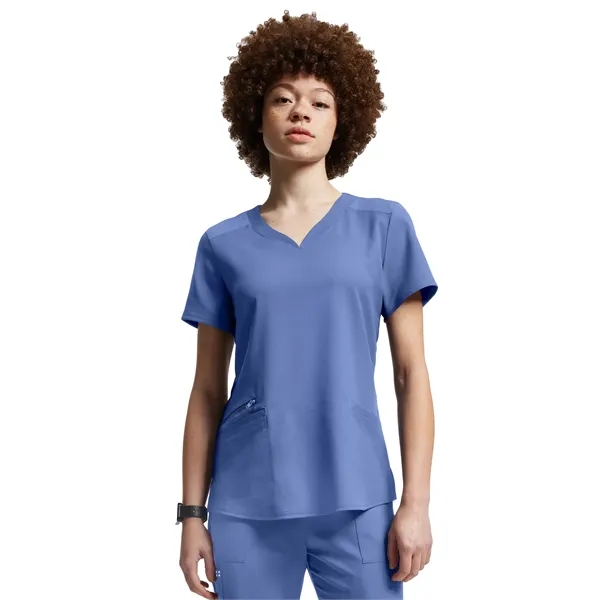 White Cross - VIBE - Women's Curved V-Neckline Scrub Top... from ASI 86018 Scrub Authority / Uniform Stores