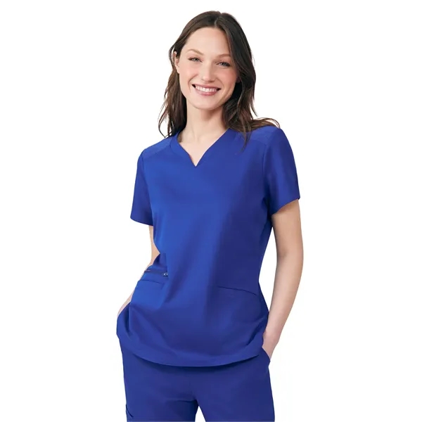 White Cross - VIBE - Women's Curved V-Neckline Scrub Top... from ASI 86018 Scrub Authority / Uniform Stores
